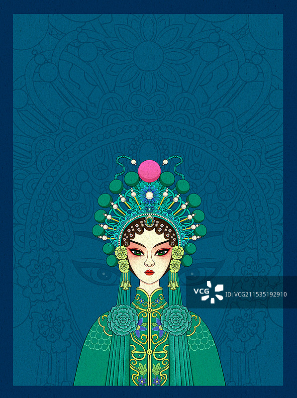 戏曲京剧白蛇传青蛇小青中国风插画图片素材