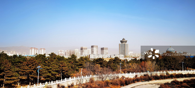 新钢公园冬日风光（内蒙古呼和浩特市）图片素材