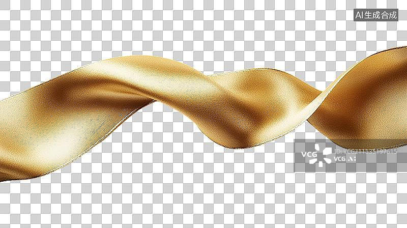 【AI数字艺术】3D金色节日绸缎大量留白金箔质感购物节庆祝活动投资财富和金融主题的设计装饰透明元素图片素材