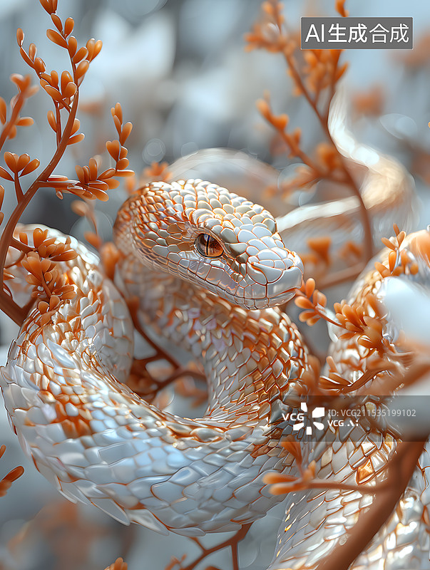 【AI数字艺术】蛇年春节图片，蛇图片素材