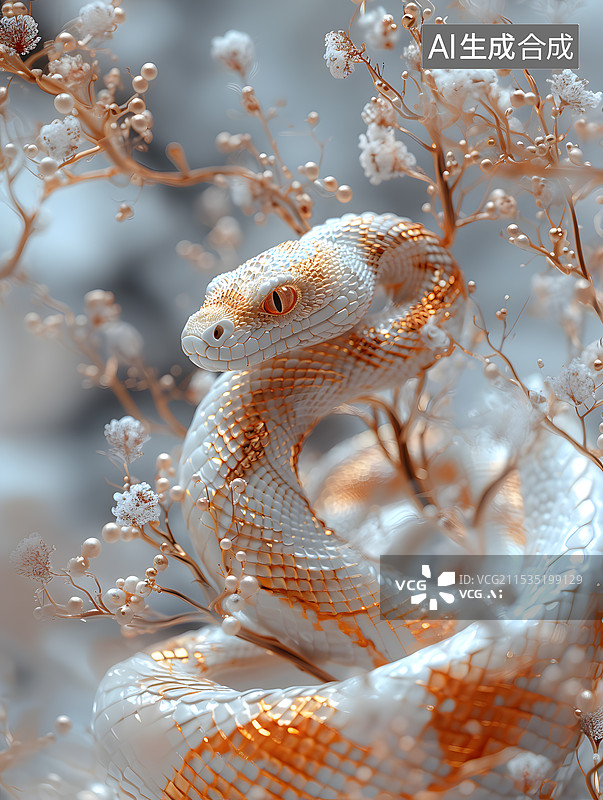 【AI数字艺术】蛇年春节图片，蛇图片素材