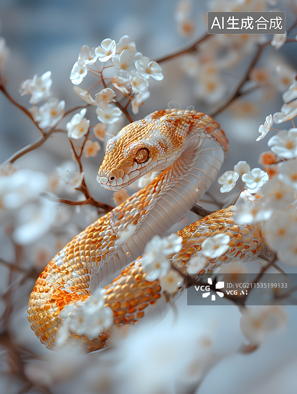 【AI数字艺术】蛇年春节图片，蛇图片素材