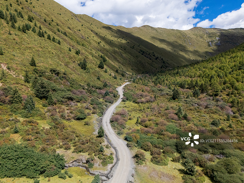 高原公路的高角度视图图片素材