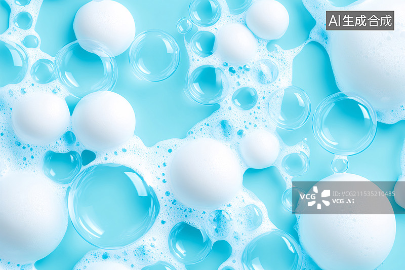 【AI数字艺术】肥皂泡沫的三维渲染场景插图图片素材