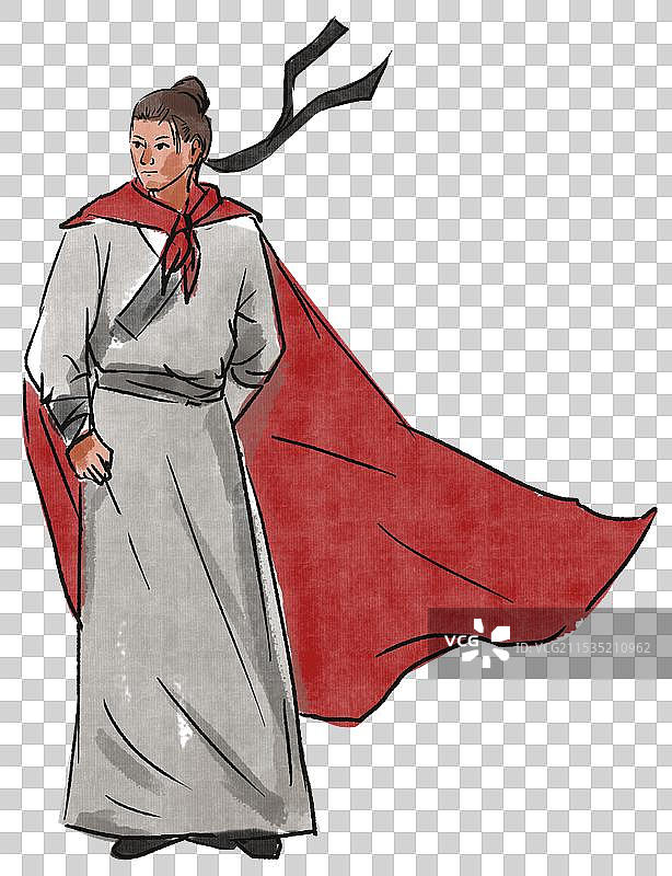 中国风新中式古风古典传统文化古装古人古代古时候武侠英雄青年人物元素素材卡通插画图片素材