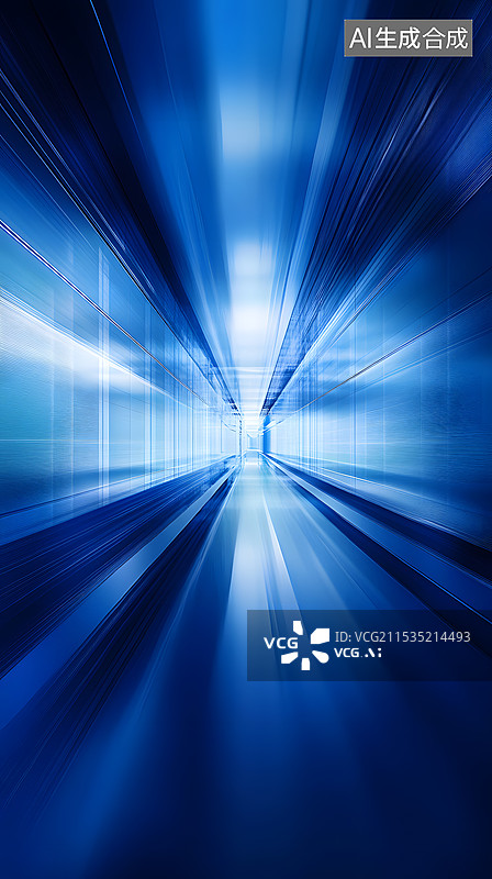 【AI数字艺术】蓝色空间建筑大门图片素材