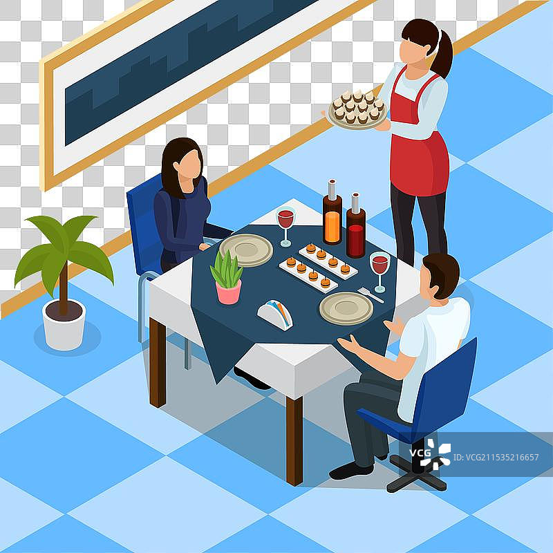 餐饮等距背景图片素材