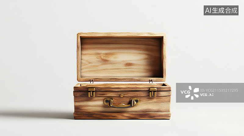 【AI数字艺术】开启的空宝箱图片素材