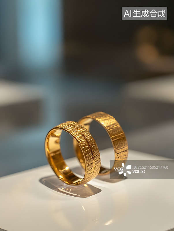 【AI数字艺术】婚戒金戒特写图片素材