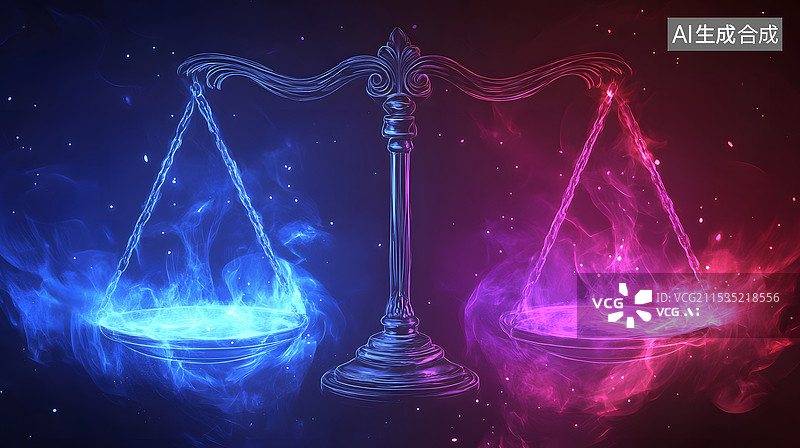 【AI数字艺术】天平创意背景图片素材