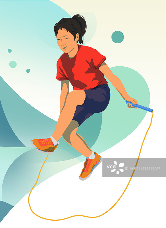 跳绳插画图片素材