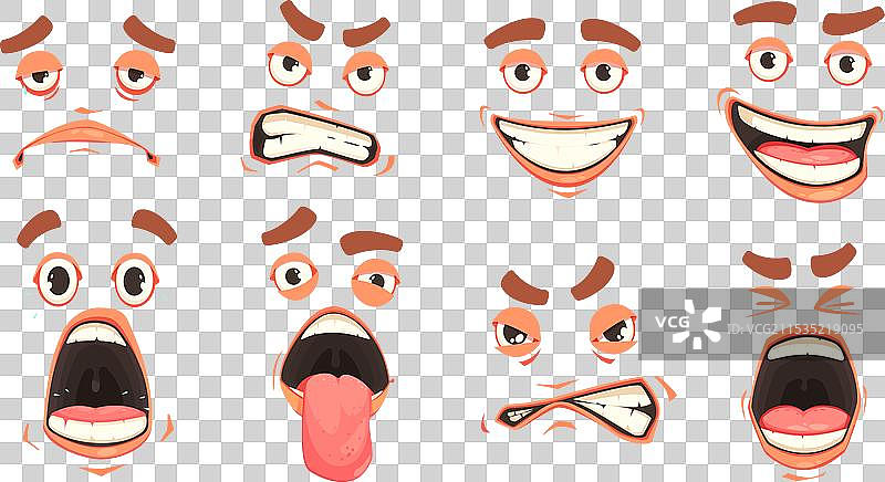卡通男性嘴巴表情集图片素材