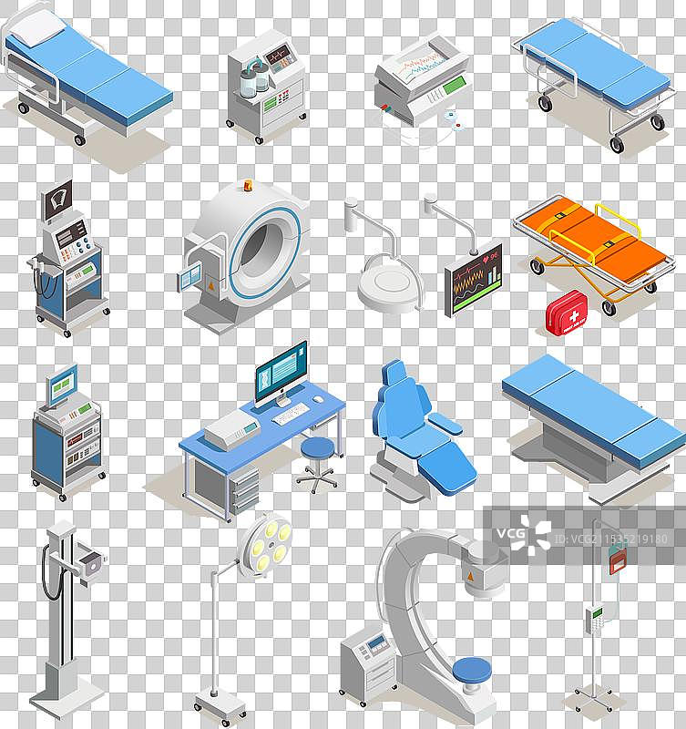 医疗设备等距图标图片素材