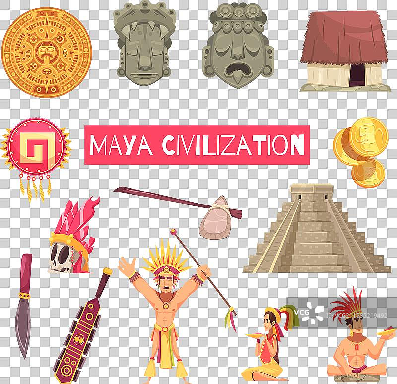 玛雅文明套装图片素材
