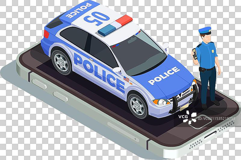 警察等距概念图片素材