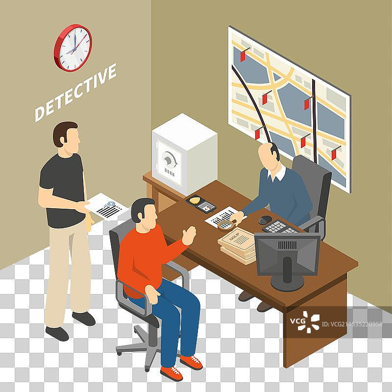 犯罪调查员收集信息图片素材