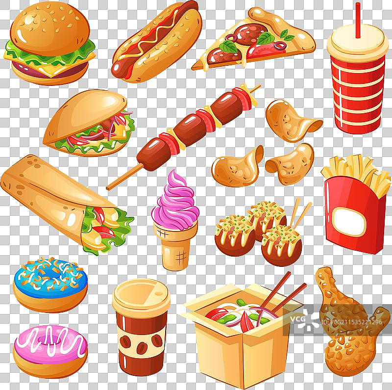 快餐图标集图片素材