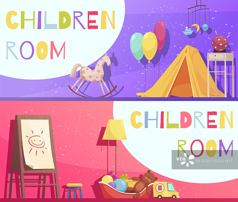 儿童房间横幅卡通图案图片素材
