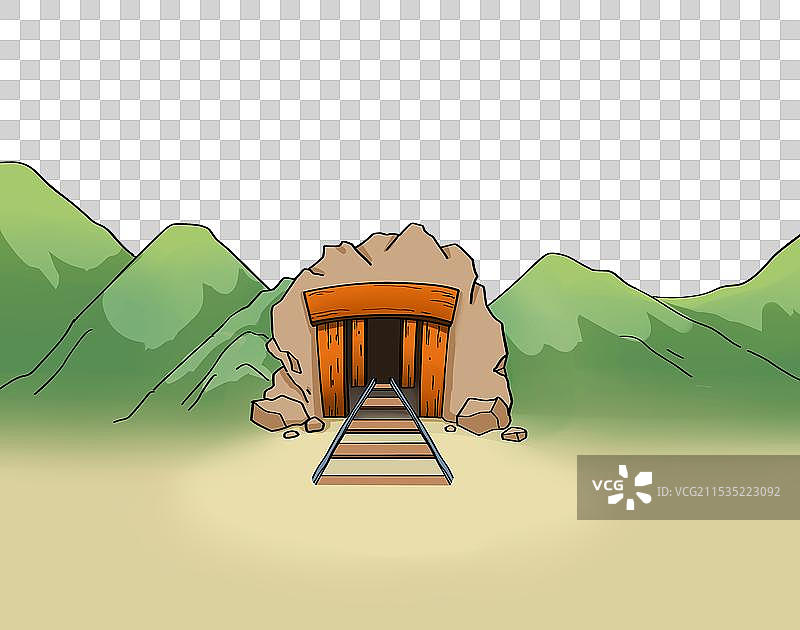 矿井入口卡通元素图片素材