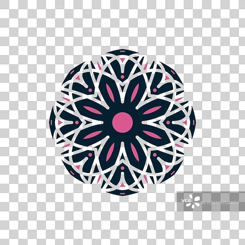 阿拉伯马赛克几何徽章图片素材