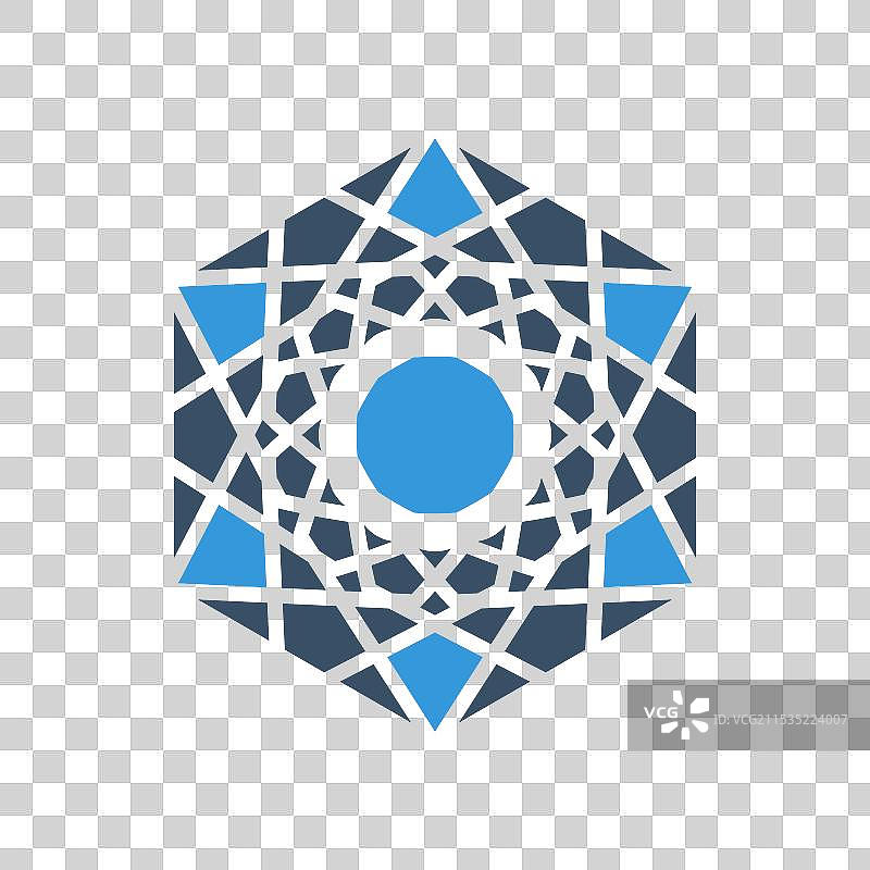 阿拉伯马赛克几何徽章图片素材