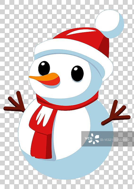 戴着圣诞老人帽子的雪人图片素材