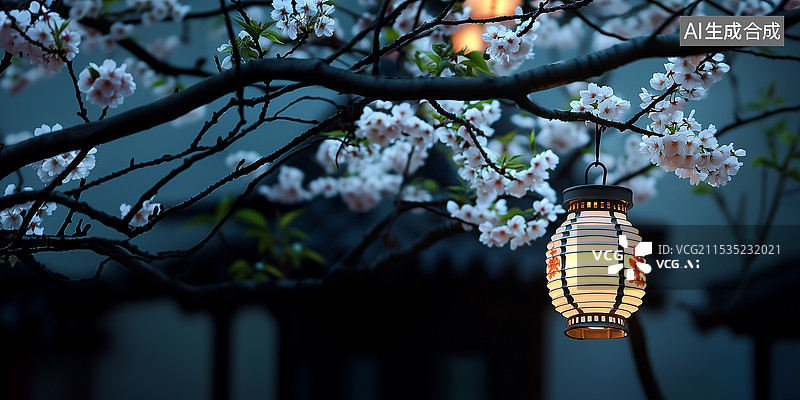 【AI数字艺术】中国传统新年节日灯笼场景图片素材