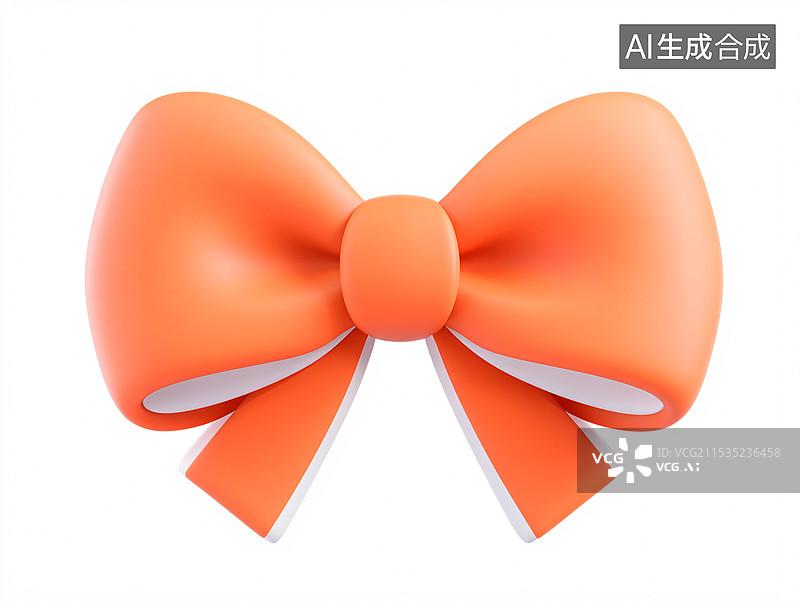 【AI数字艺术】灰色背景上的3D蝴蝶结元素图片素材