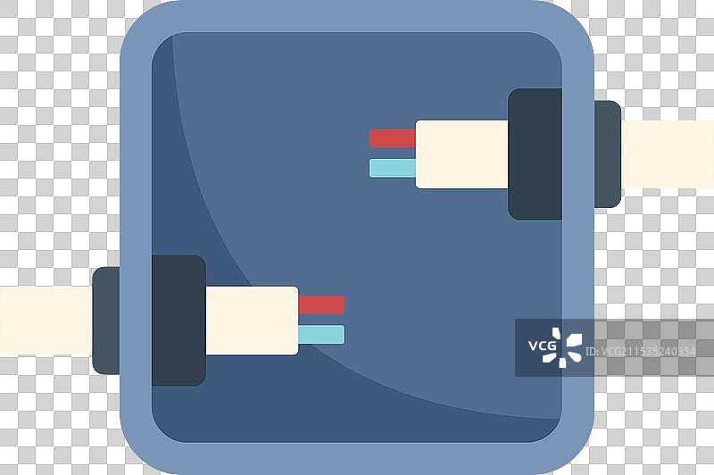 光纤电缆连接的配电箱图片素材