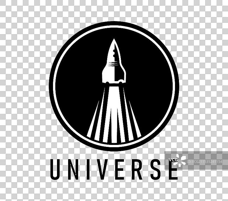 太空和银河宇宙的飞船火箭图标图片素材