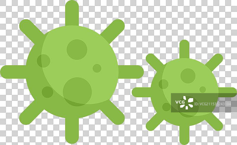 绿色病毒颗粒正在传播和繁殖图片素材