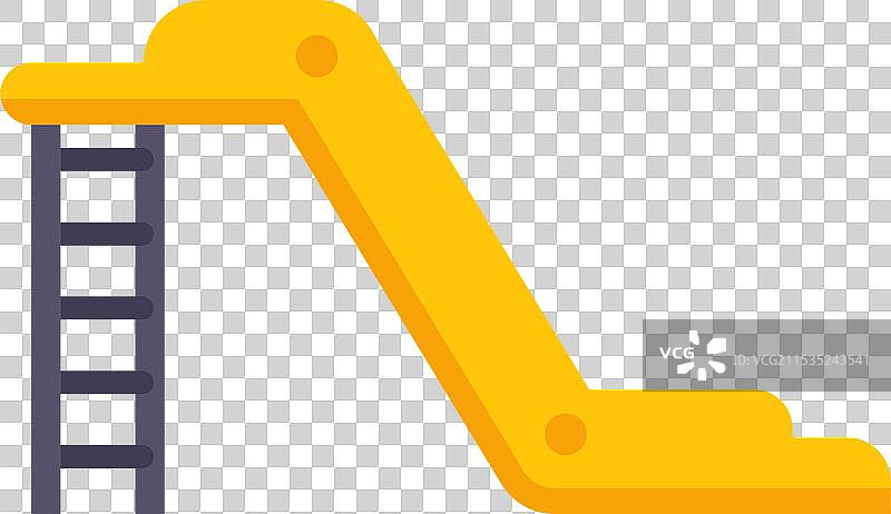 黄色的游乐场滑梯旁边有一个梯子。图片素材