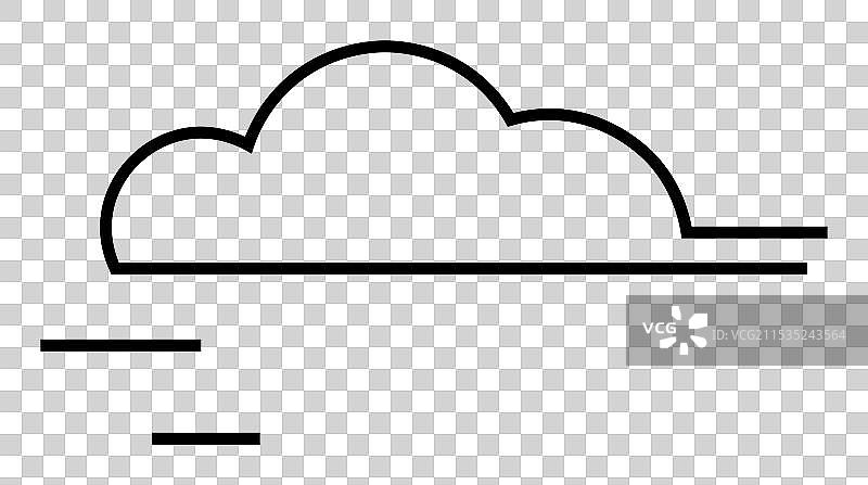 极简风格的云朵与单色风线图片素材