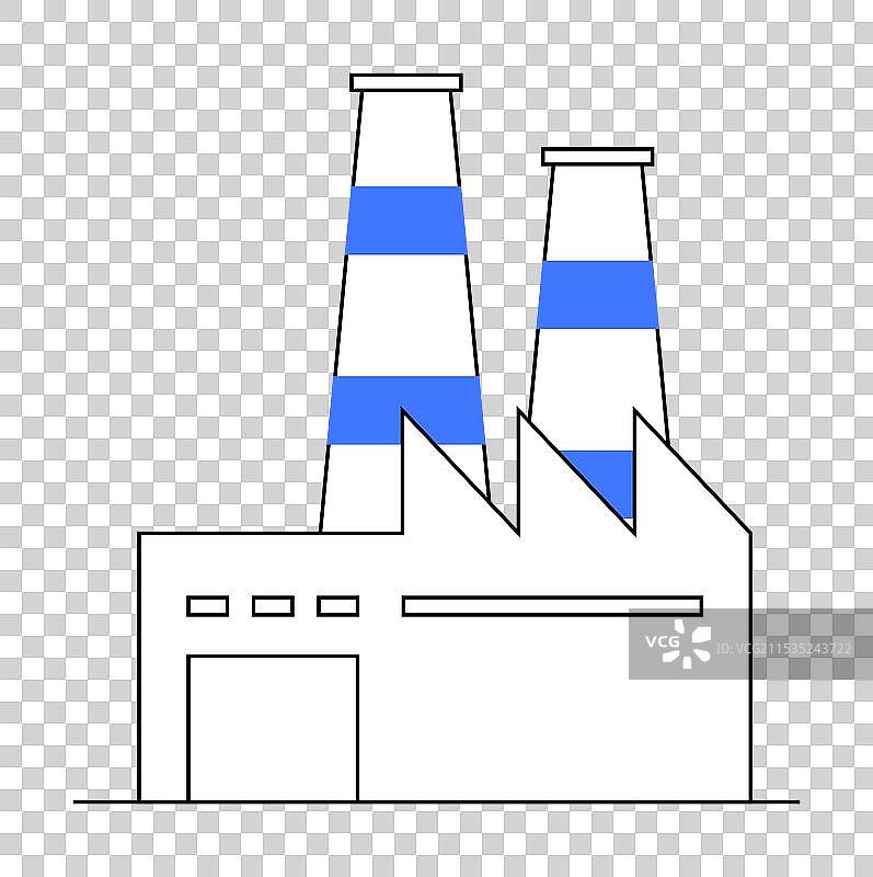有两座高烟囱的工业工厂图片素材