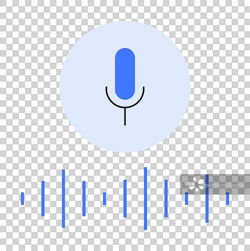 带有音频波形的麦克风在浅色背景上图片素材