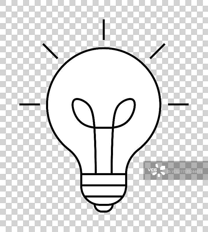 简单的灯泡与辐射线图片素材