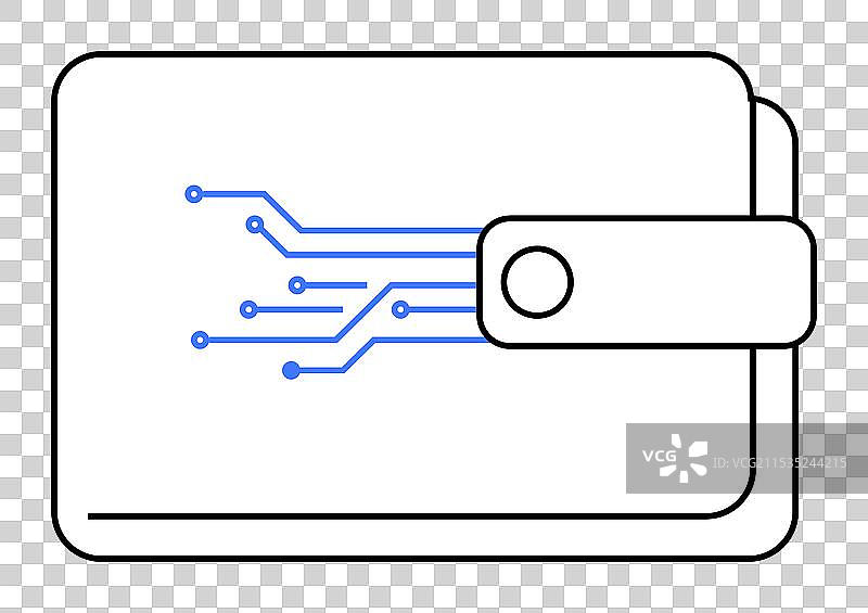 带有电路图案的数字钱包图片素材