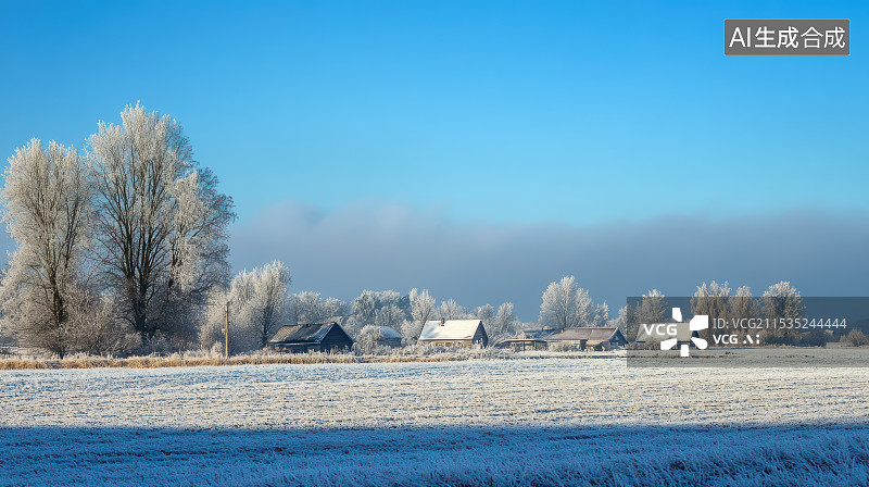 【AI数字艺术】冬天户外森林雪景风光图片素材