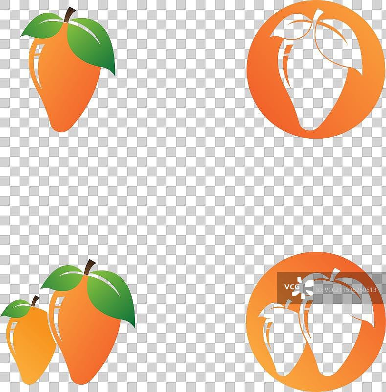 平面风格的芒果标志图片素材