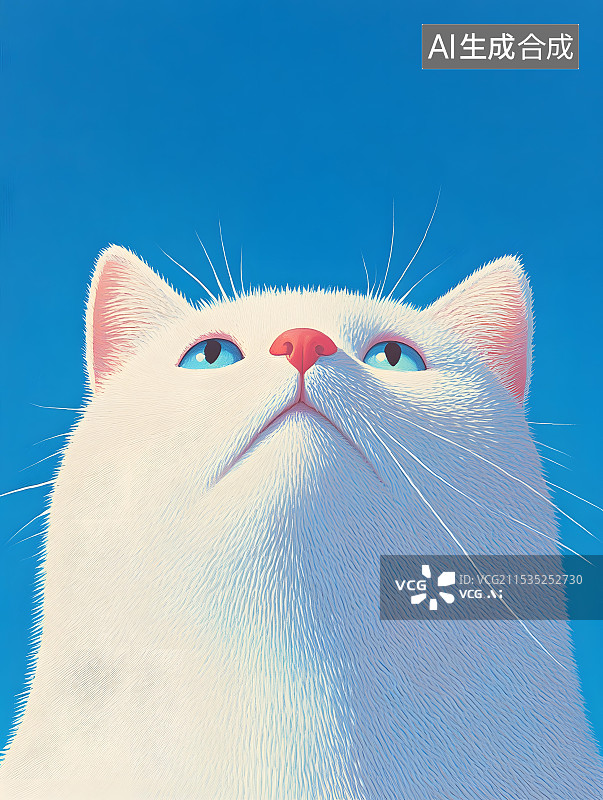 【AI数字艺术】毛绒风格小猫头可爱形象壁纸图片素材