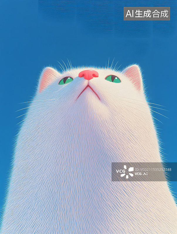 【AI数字艺术】毛绒风格小猫头可爱形象壁纸图片素材