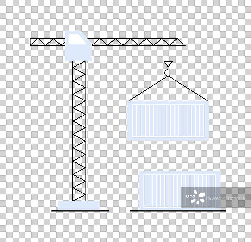 建筑起重机正在运输货物图片素材
