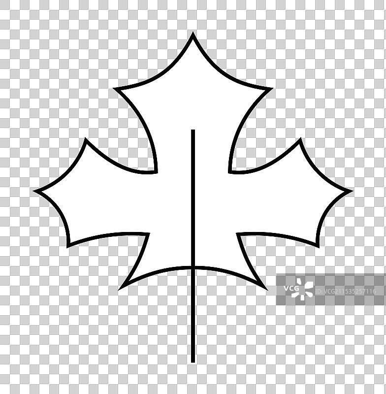 极简黑白枫叶轮廓图片素材