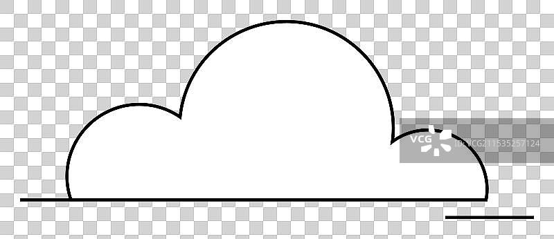 极简主义的云形状与水平线图片素材