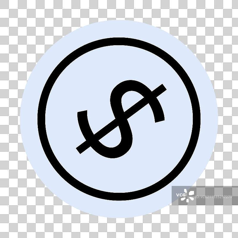 黑圈内的禁止美元符号图片素材