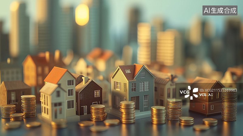 【AI数字艺术】房地产经济现状图片素材