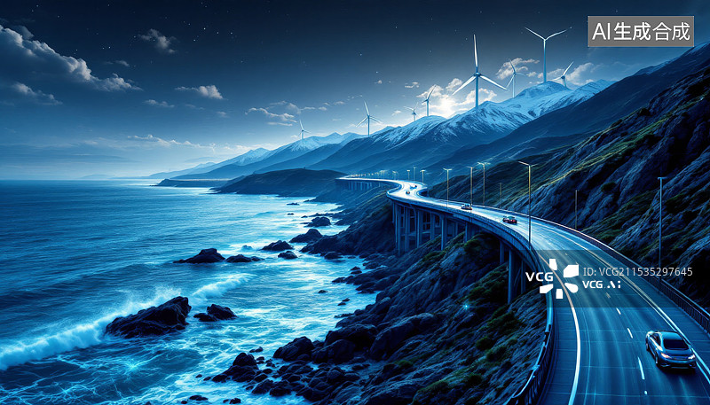 【AI数字艺术】未来科技清洁能源,科技背景图片素材