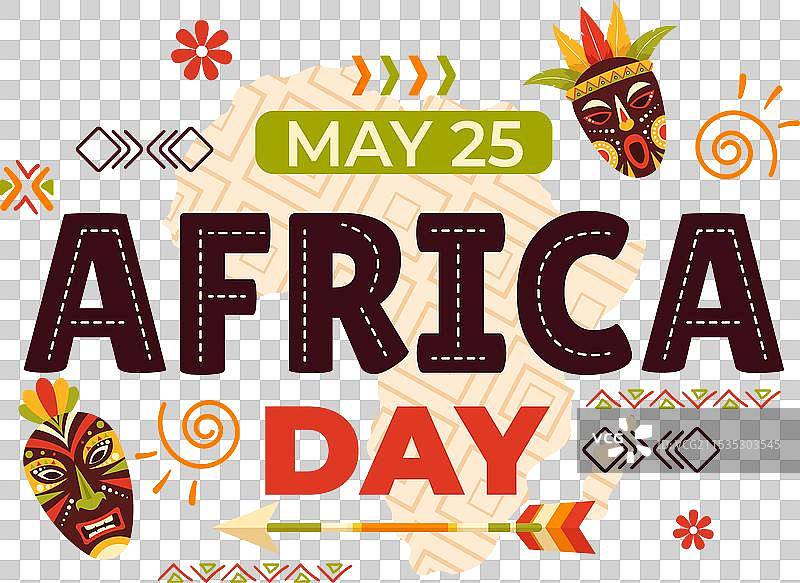 快乐的非洲日，庆祝非洲文化，日期为5月25日。图片素材