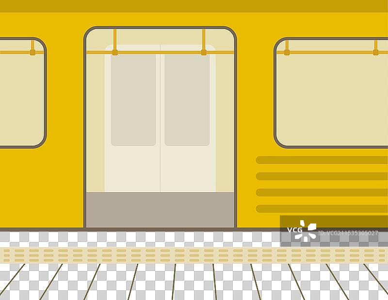 卡通色彩的空列车在地铁站内图片素材