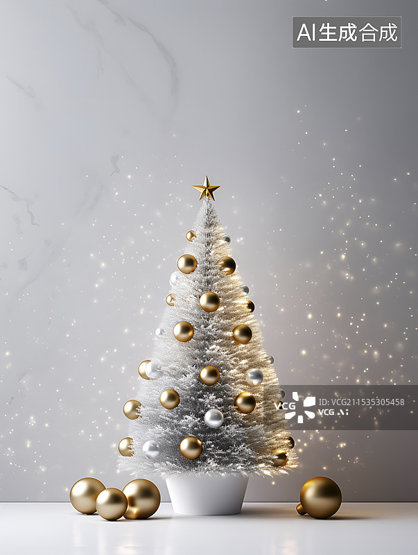 【AI数字艺术】极简圣诞树插画图片素材